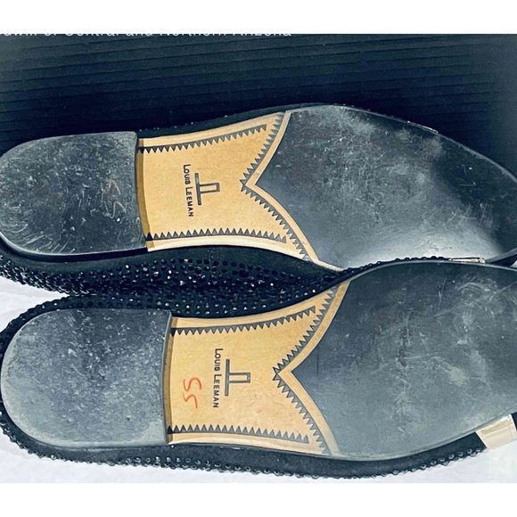 Louis Leeman Sz 44 Swarovski-Velvet Slip Ons - Picture 6 of 8